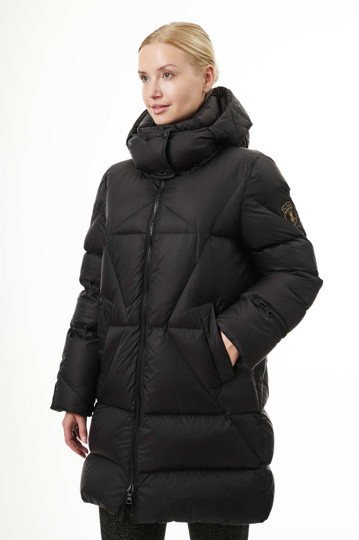 Finnja Down Coat | Black & Chili Red 2