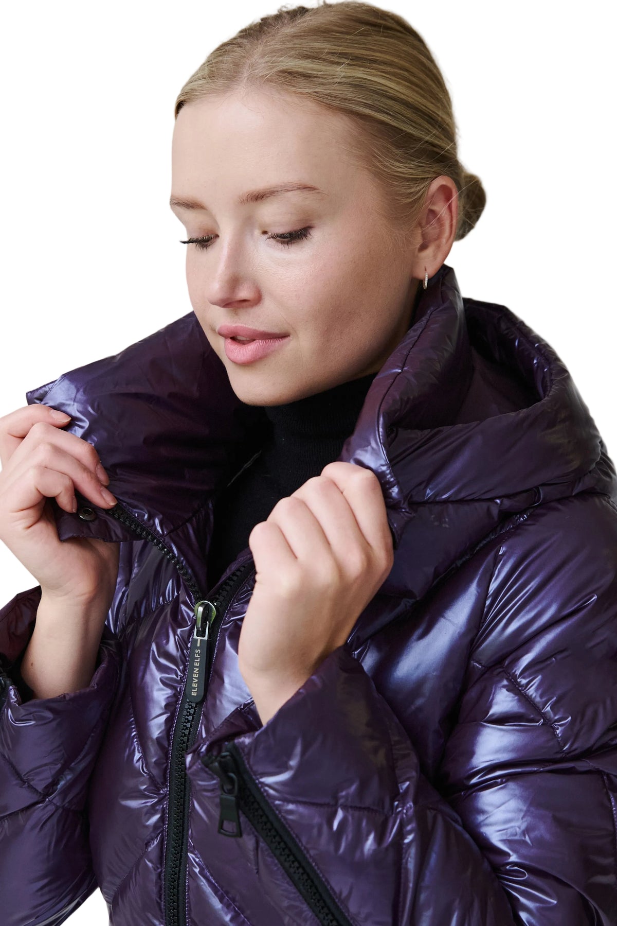 Julie Vegan Down Coat | Aubergine 2