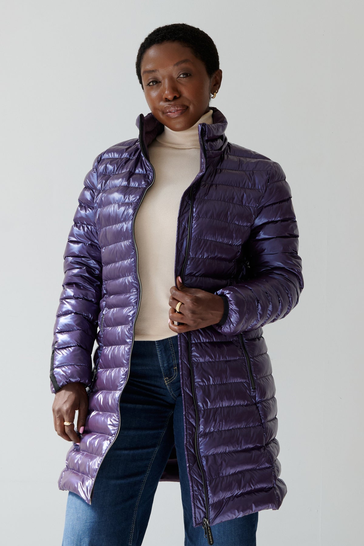 Julie Vegan Down Coat | Aubergine 6