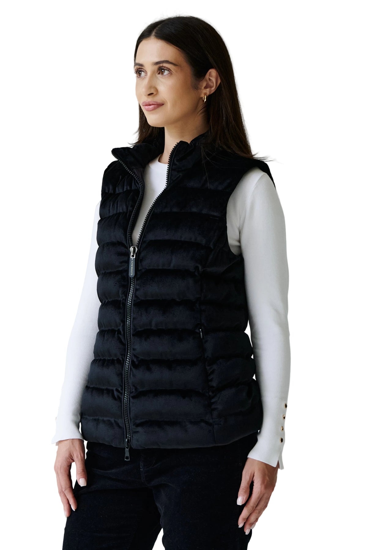 Melian Short Vegan Down Vest | Black Velvet