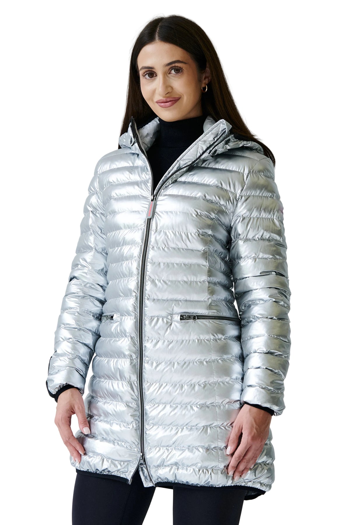 Shannon Vegan Down Jacket | Metallic Silver 3