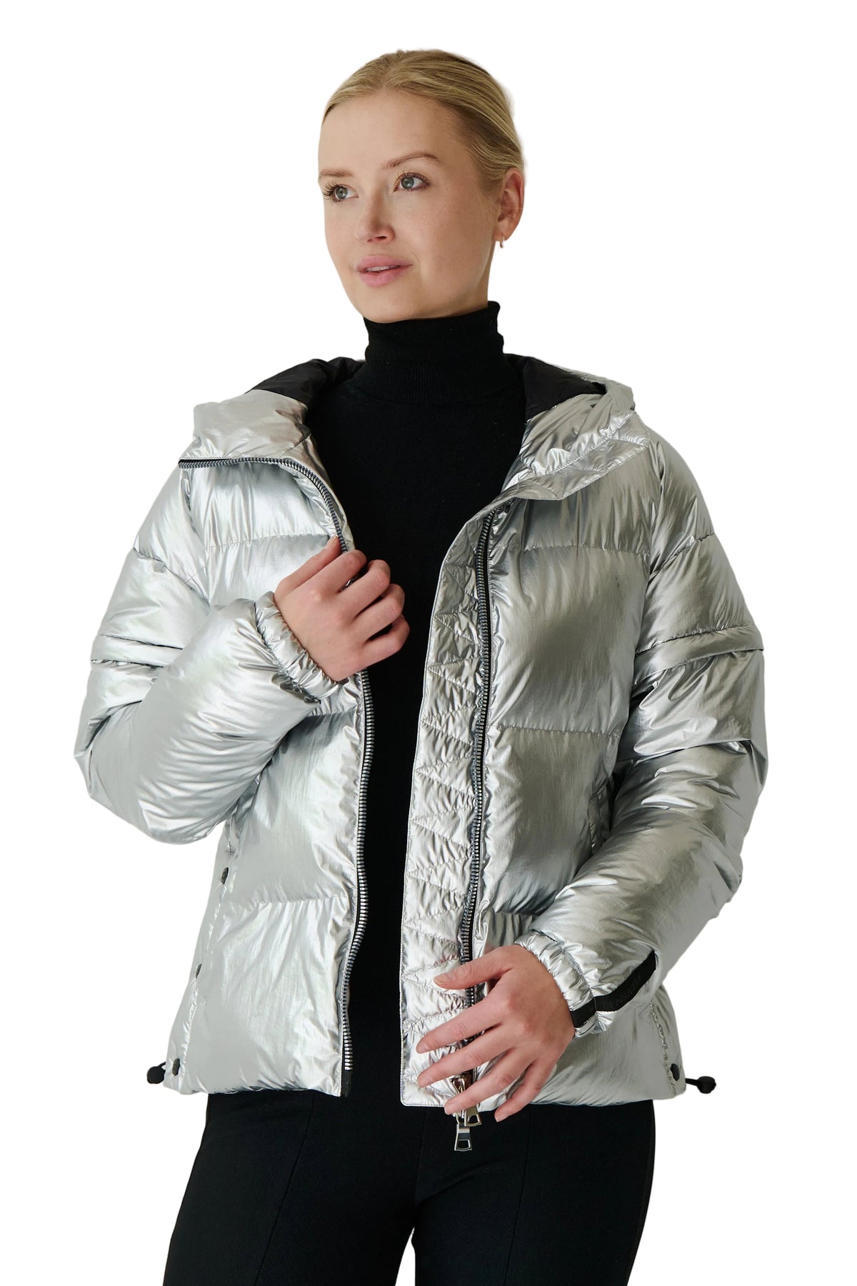 Soley Vegan Down 2 in 1 Jacket | Metallic Silver