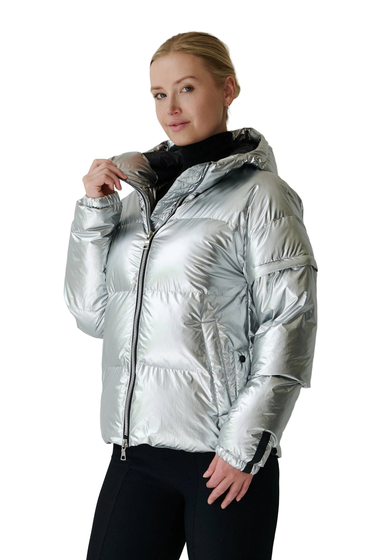 Soley Vegan Down 2 in 1 Jacket | Metallic Silver 3
