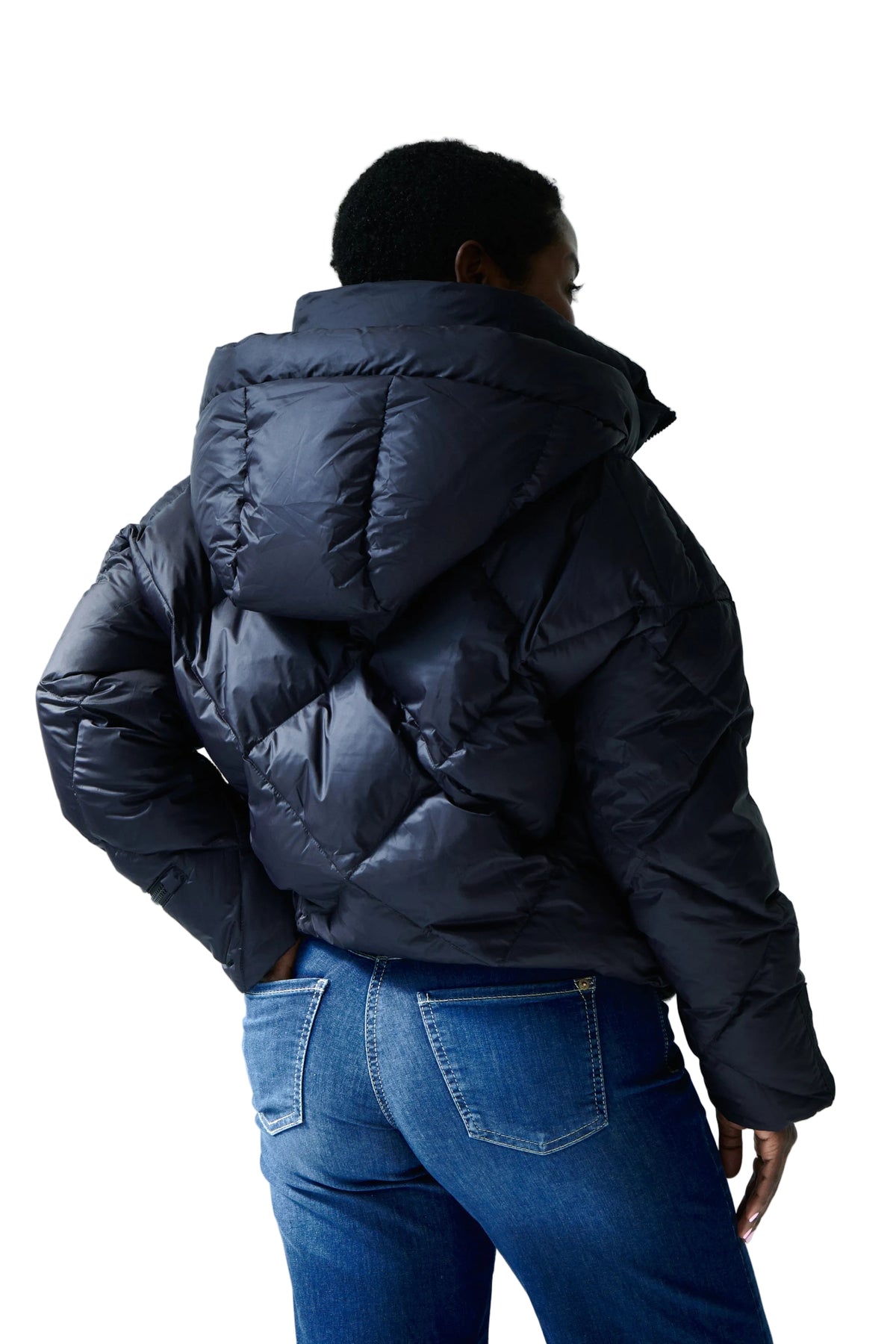 Zoe Down Bomber Jacket | Black 5