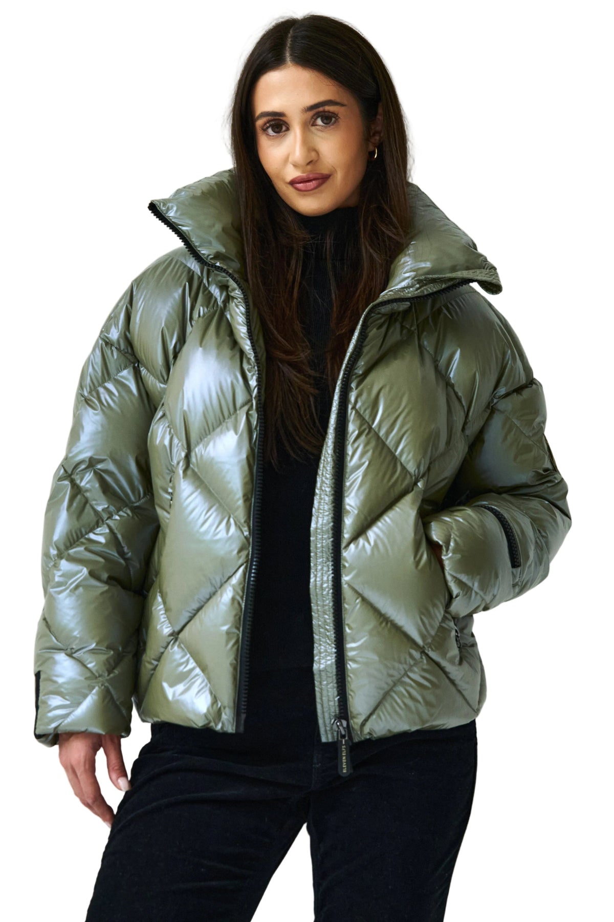 Zoe Down Bomber Jacket | Olive