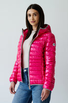 Elfy Vegan Down Short Jacket | Flash Pink 2
