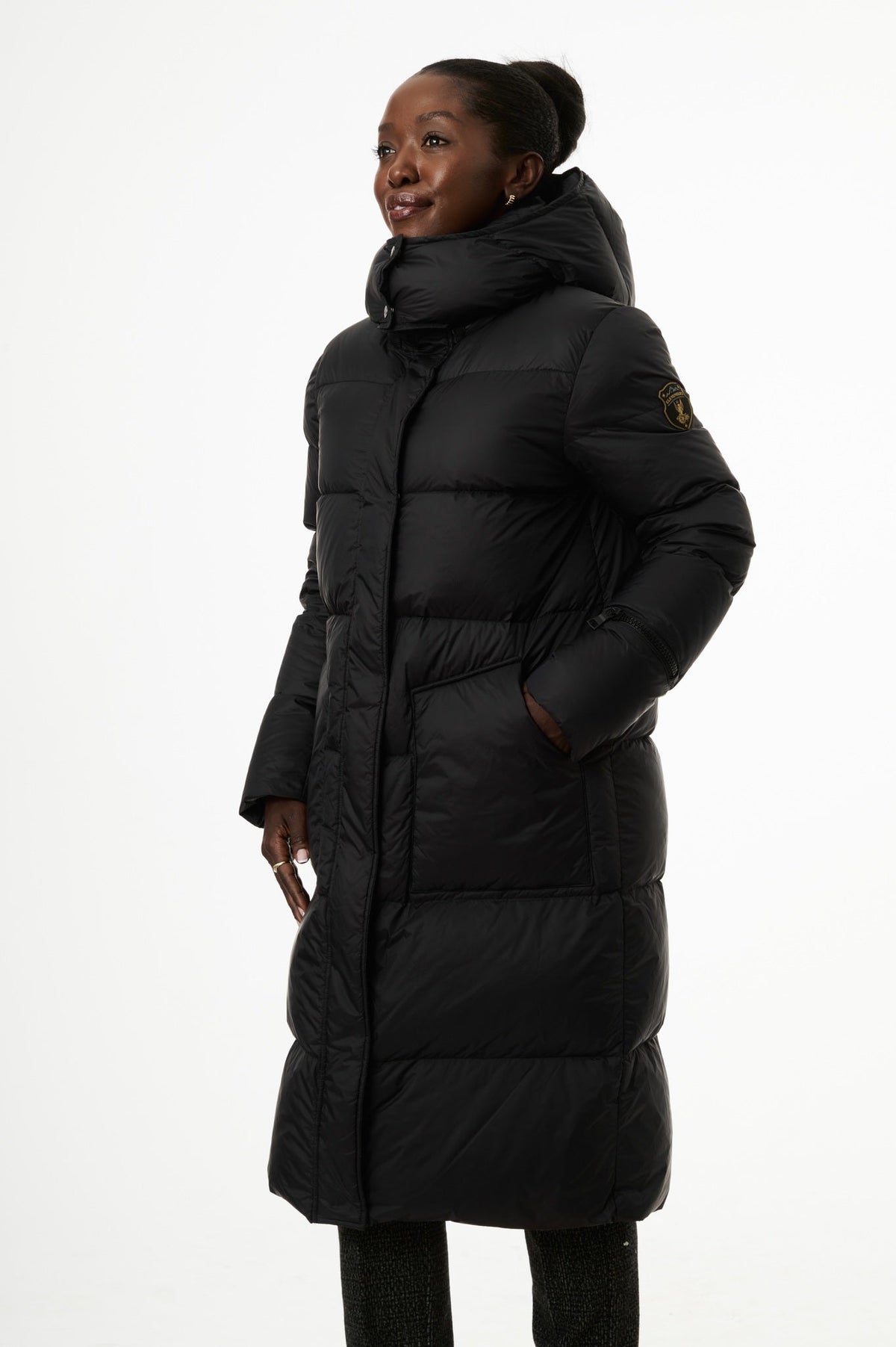 Fria Long Down Coat | Black 2