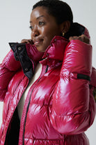 Fria Long Down Coat | Dark Lipstick Red 3
