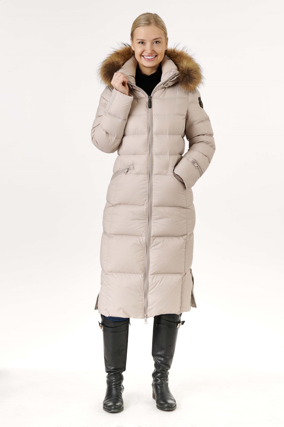 Iclyn Long Down Coat | Linen 2