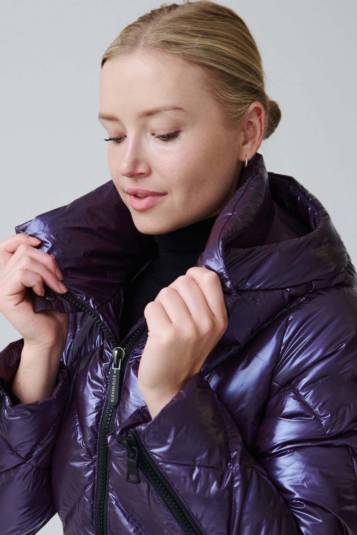 Julie Vegan Down Coat | Aubergine 2