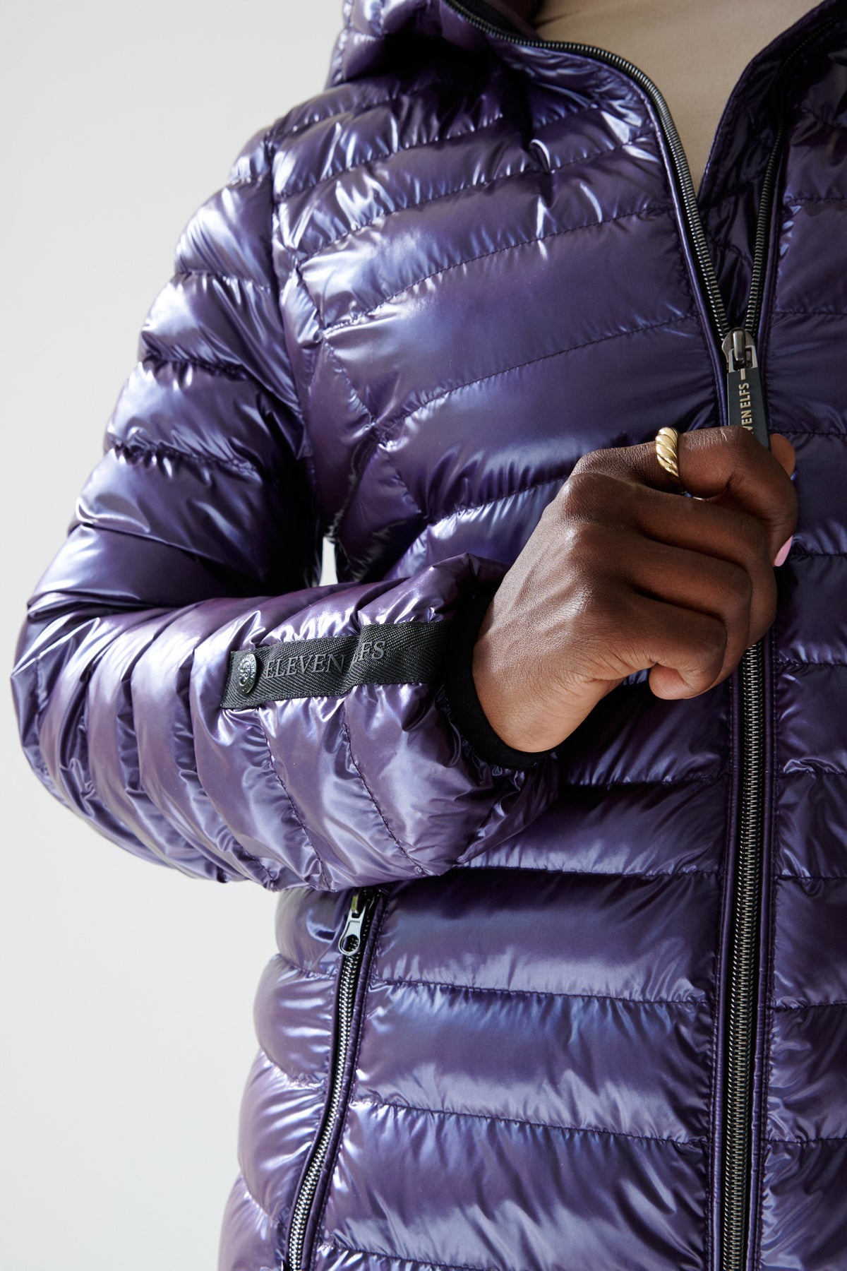 Julie Vegan Down Coat | Aubergine 4