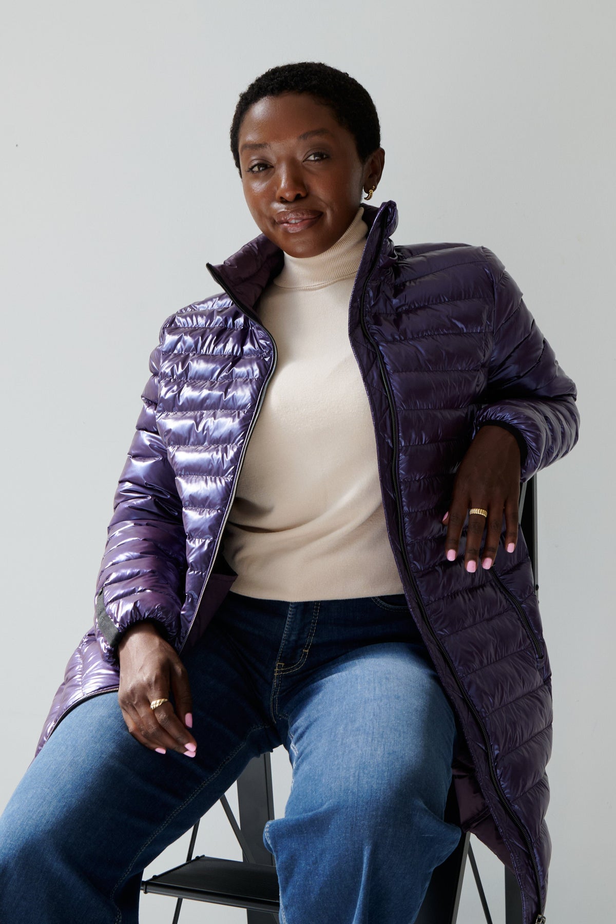 Julie Vegan Down Coat | Aubergine 5
