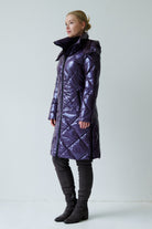 Saga Long Vegan Down Coat | Aubergine