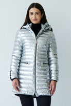 Shannon Vegan Down Jacket | Metallic Silver