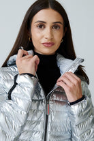 Shannon Vegan Down Jacket | Metallic Silver 2