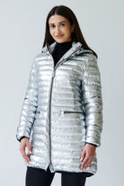 Shannon Vegan Down Jacket | Metallic Silver 3