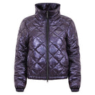 Quilted purple jacket on a white background