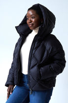Zoe Down Bomber Jacket | Black 4