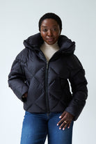 Zoe Down Bomber Jacket | Black