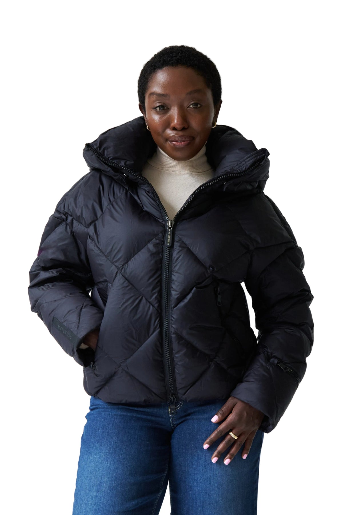 Zoe Down Bomber Jacket | Black