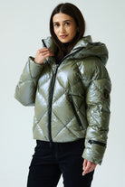 Zoe Down Bomber Jacket | Olive 2