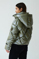 Zoe Down Bomber Jacket | Olive 3