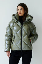 Zoe Down Bomber Jacket | Olive 4