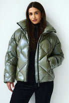 Zoe Down Bomber Jacket | Olive